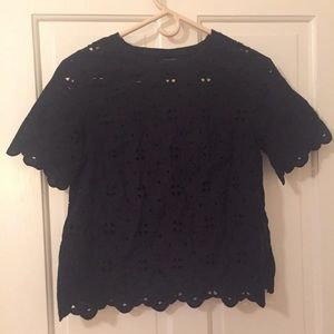 Black Peekaboo cropped top